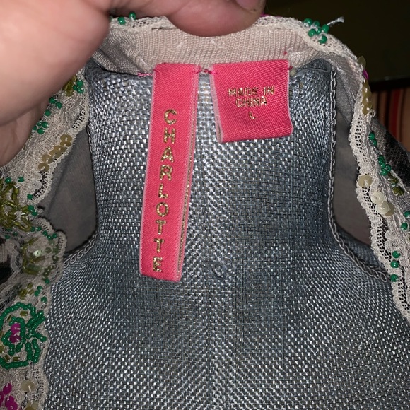 💞CHARLOTTE TARANTOLA💕Floral beaded Cardigan💙 - Picture 6 of 6